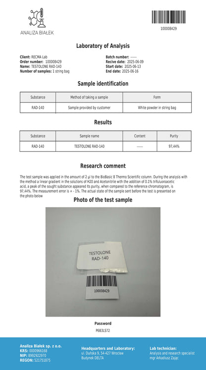 TESTOLONE (RAD-140) Poeder, 1gr